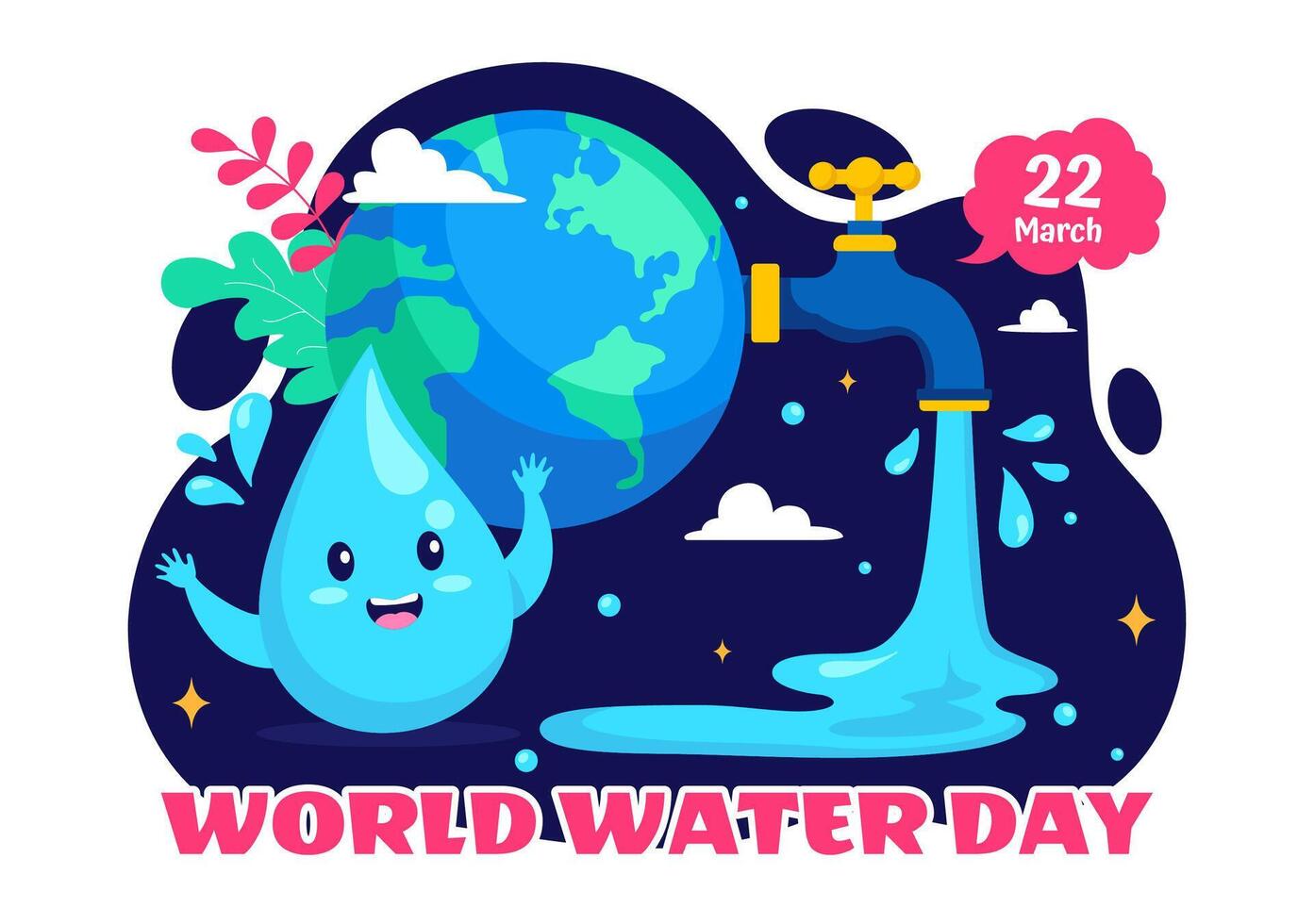 Creative Design for World Water Day with a Focus on Water Conservation vector