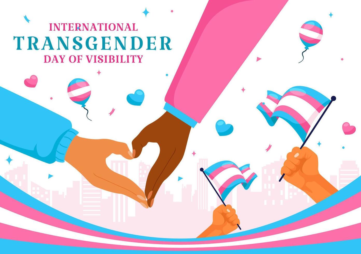 Illustration for International Transgender Day with Flat Style Design vector
