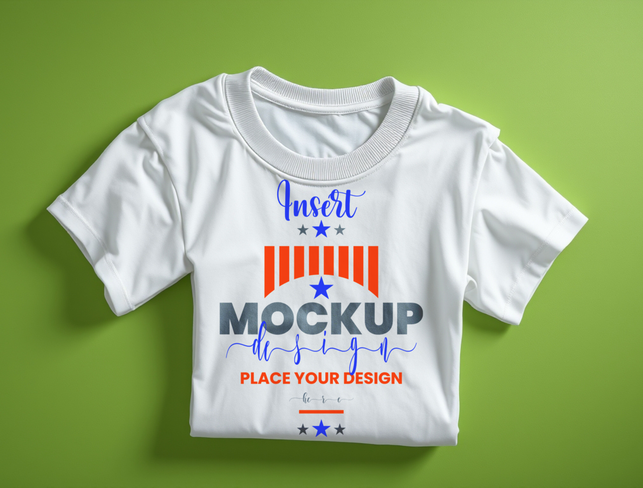 Realistic folded t shirt mockup for fashion mockup presentations and stylish apparel design psd