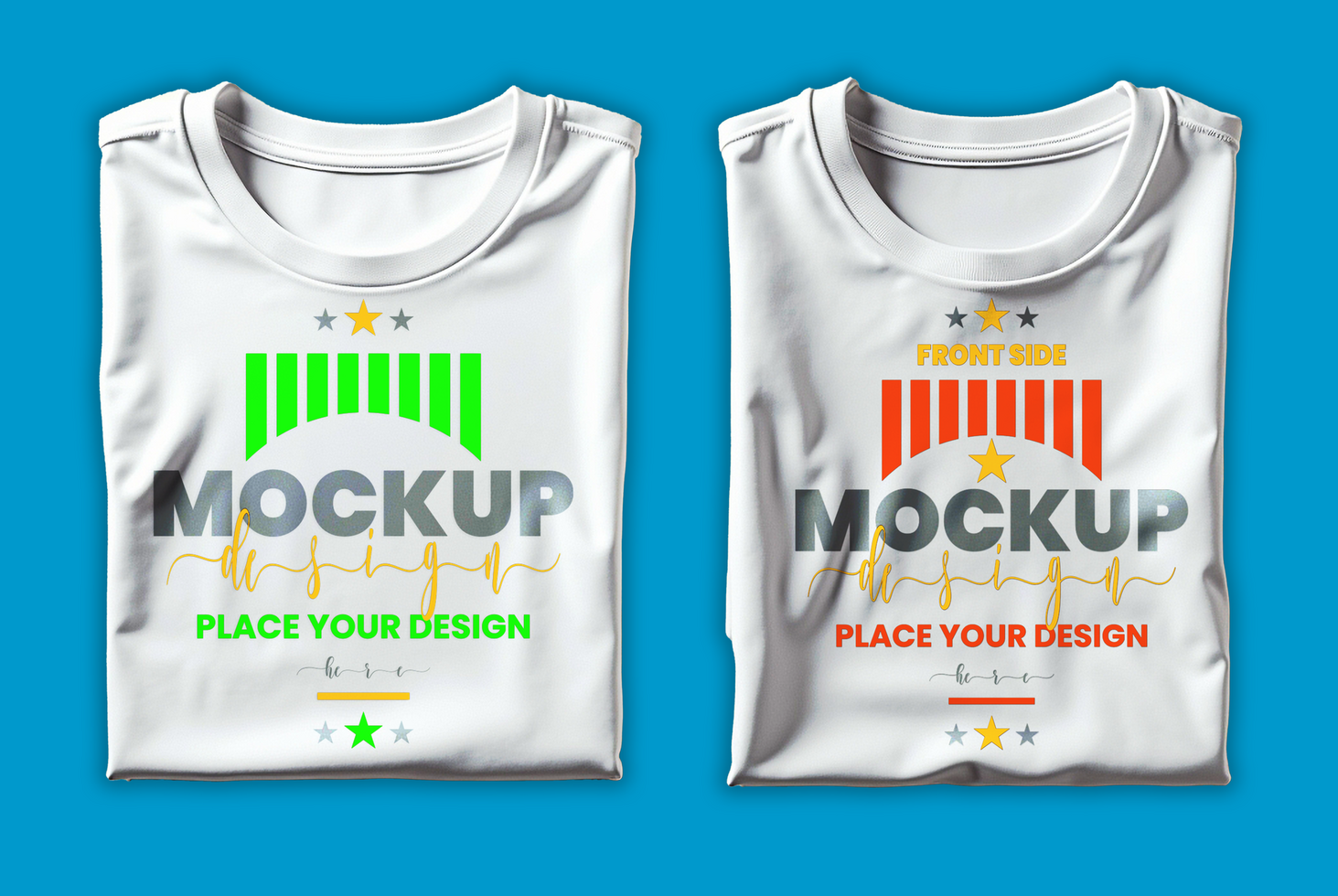 Folded t shirt mockup showcasing simple apparel template design for fashion mockup projects psd