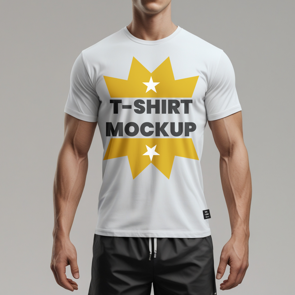 Clean and simple white tshirt mockup for showcasing custom designs and apparel products psd