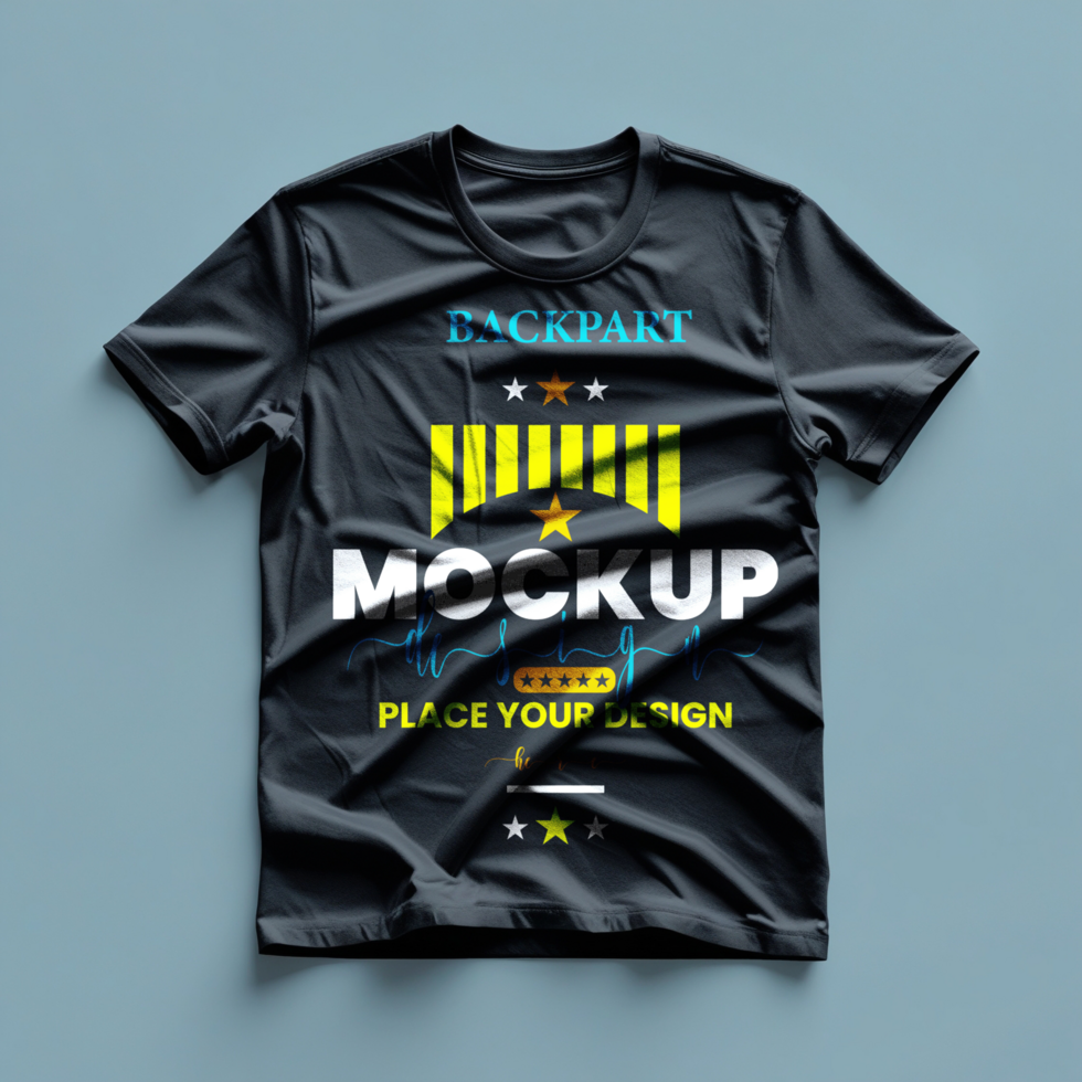 Simple black tshirt mockup design for fashion mockup template and apparel showcase projects psd