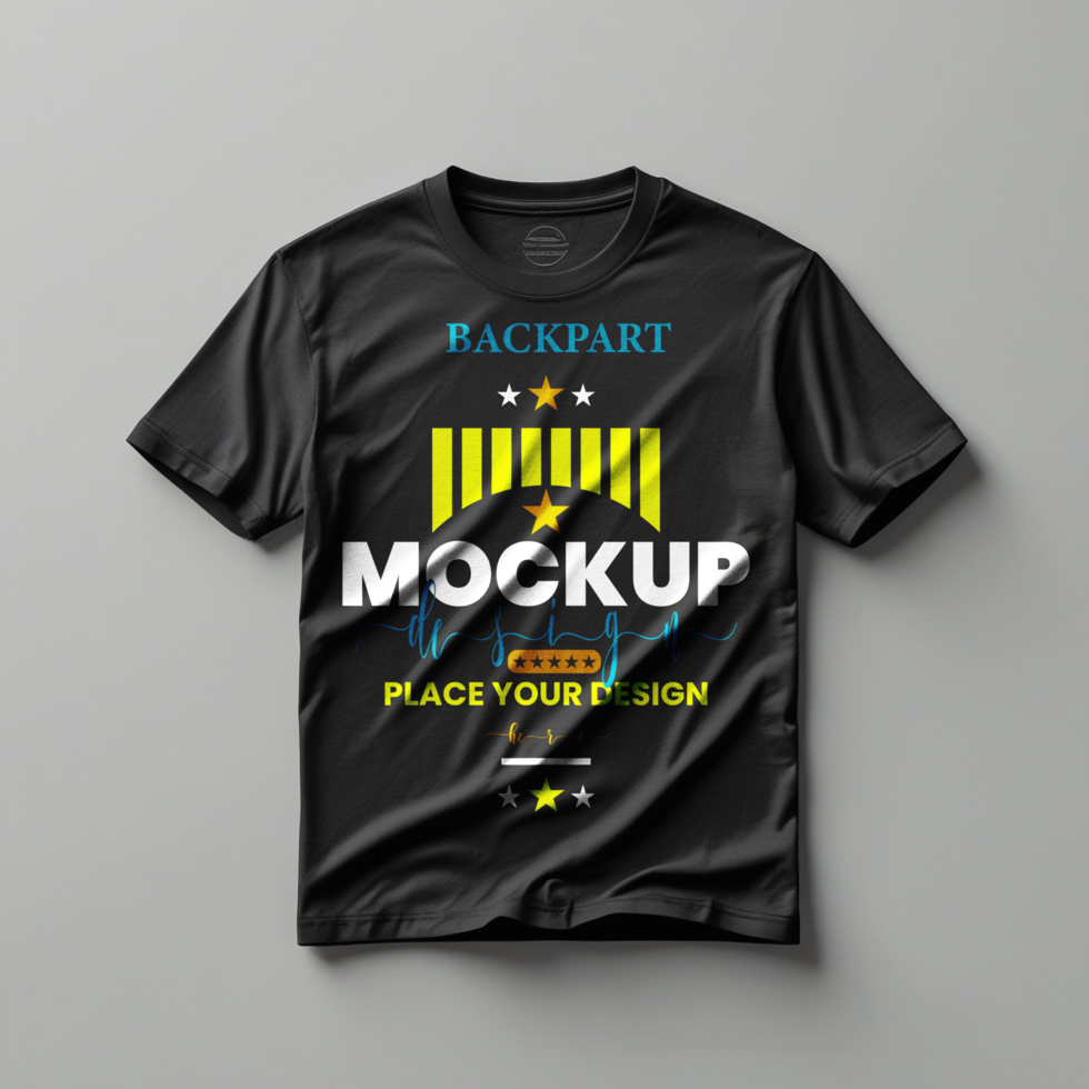 Black t shirt mockup template ideal for casual apparel design and tshirt mockup presentation psd