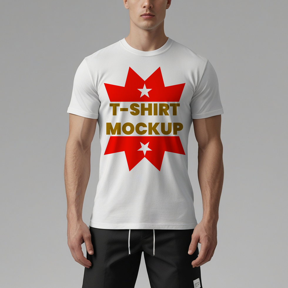 Stylish male t shirt mockup design ideal for clothing brands and advertising projects psd