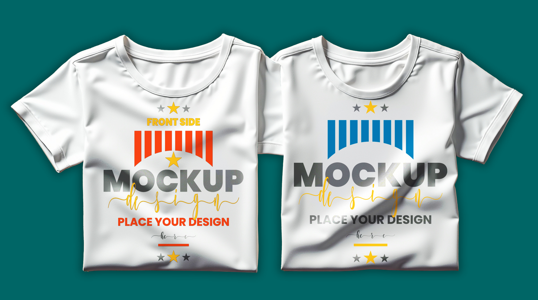 Realistic folded white t shirt mockup design template for tshirt mockup projects presentation psd