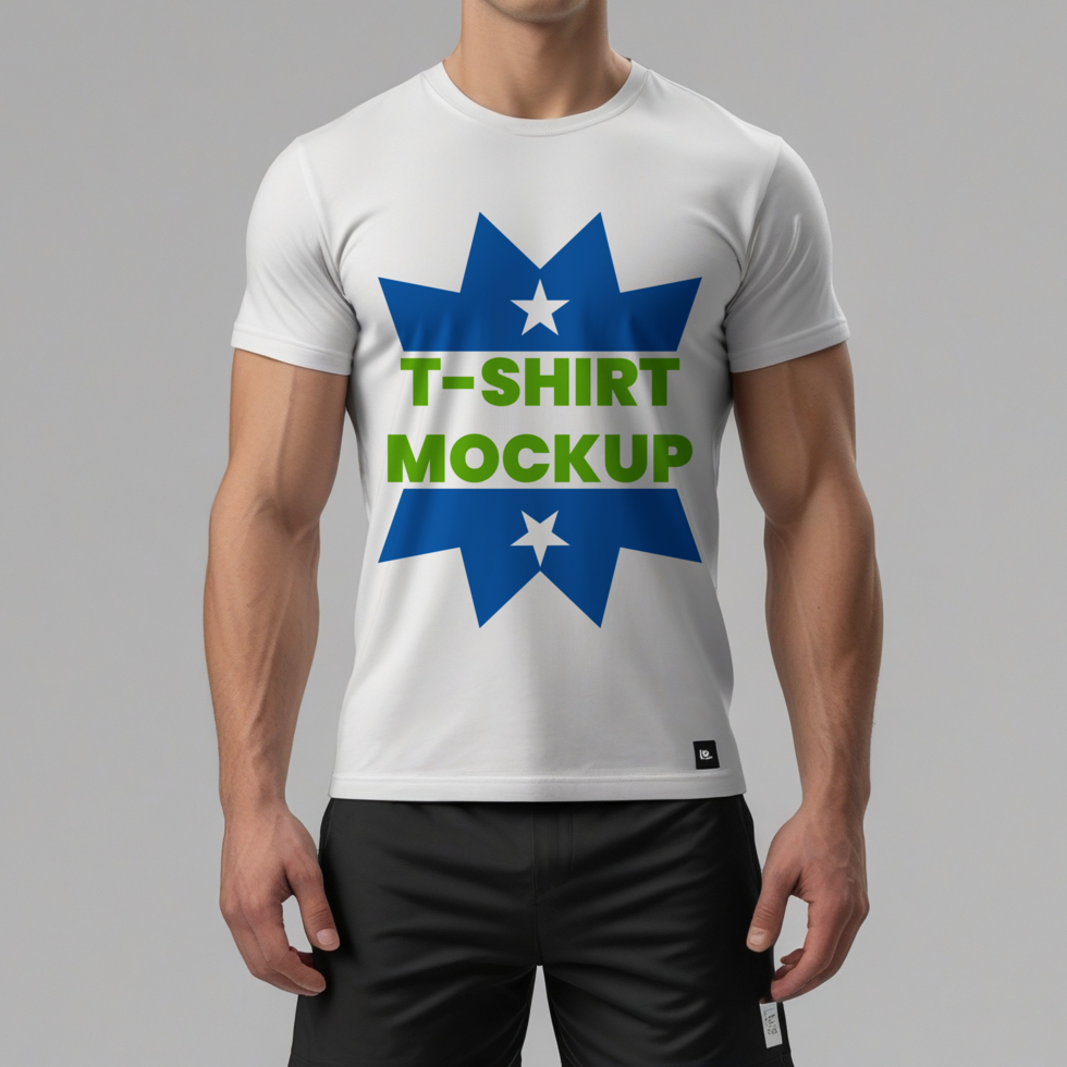 High quality man tshirt mockup template for fashion apparel and casual t shirt template wear display psd