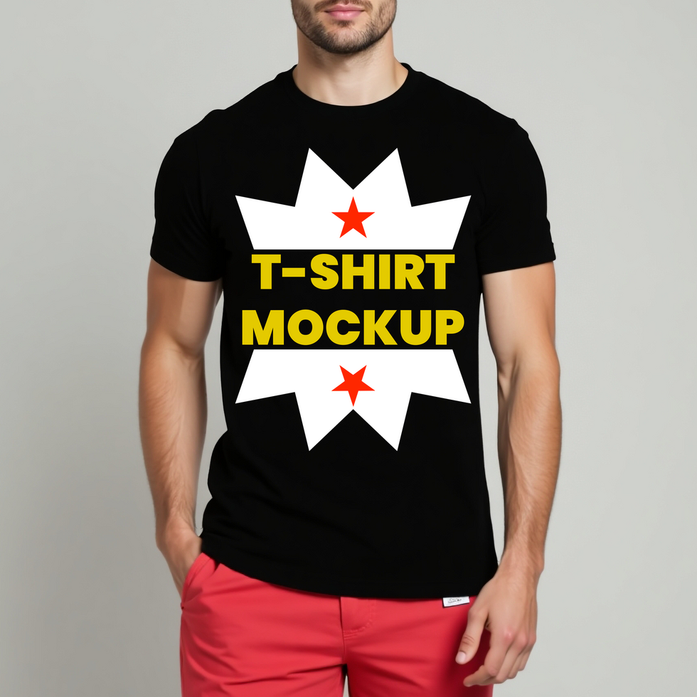 Editable black tshirt mockup template suitable for advertising and apparel presentations psd