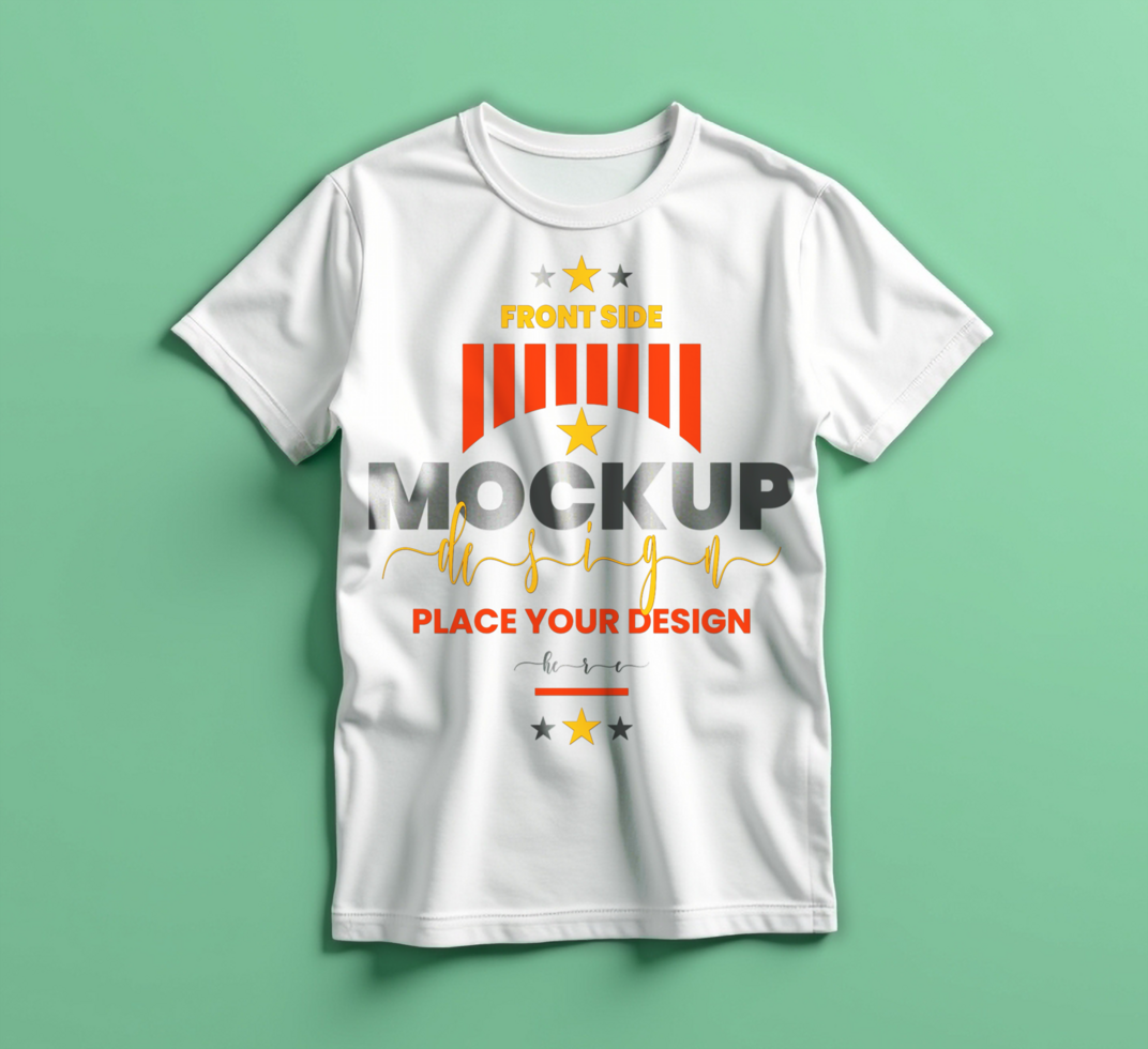 Folded tshirt mockup ideal for fashion template and apparel showcase with clean t shirt design psd