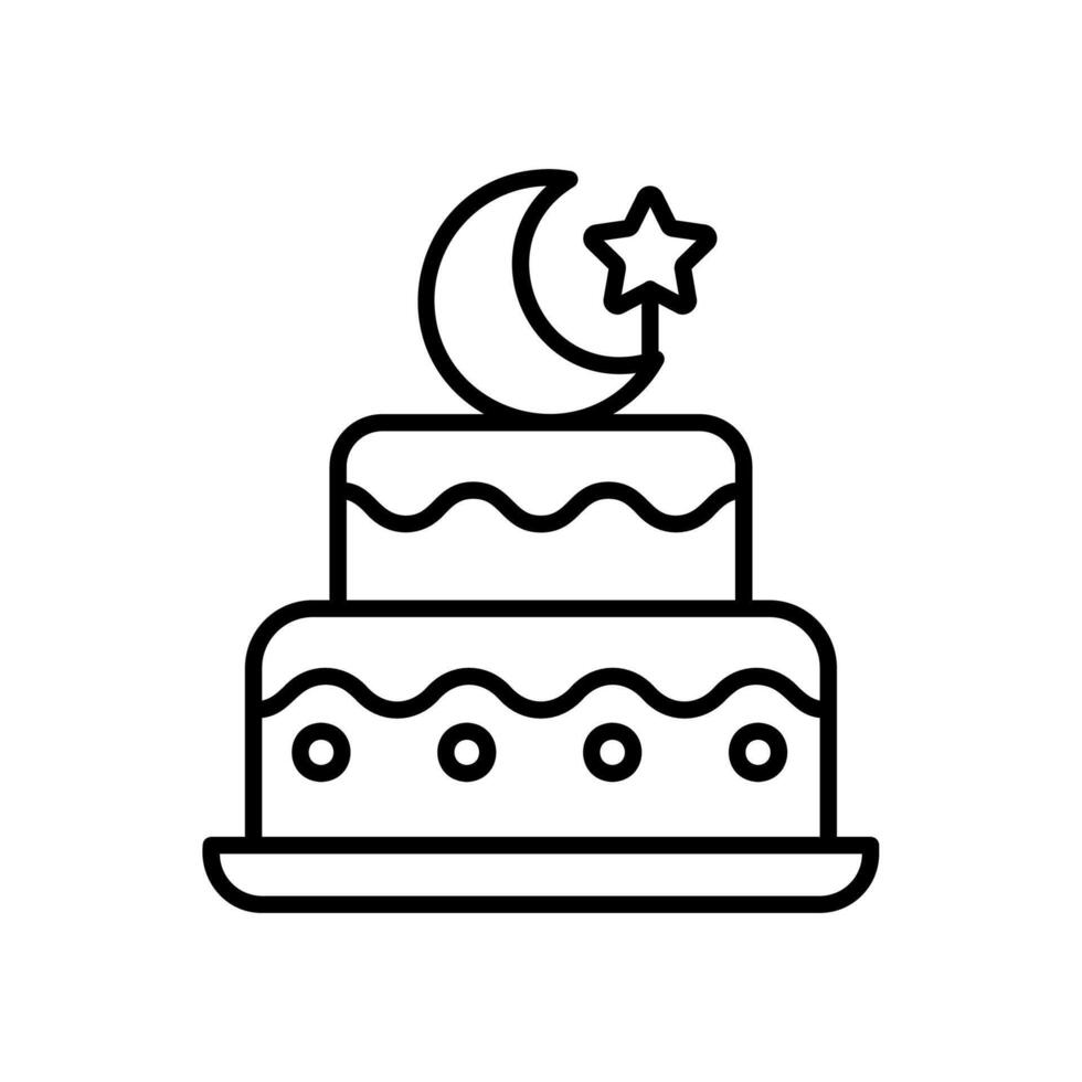 Tart cake icon for Ramadan and Eid al Fitr celebrations vector
