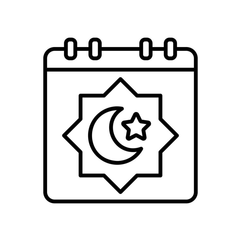 Hijri calendar icon for determining Ramadan vector
