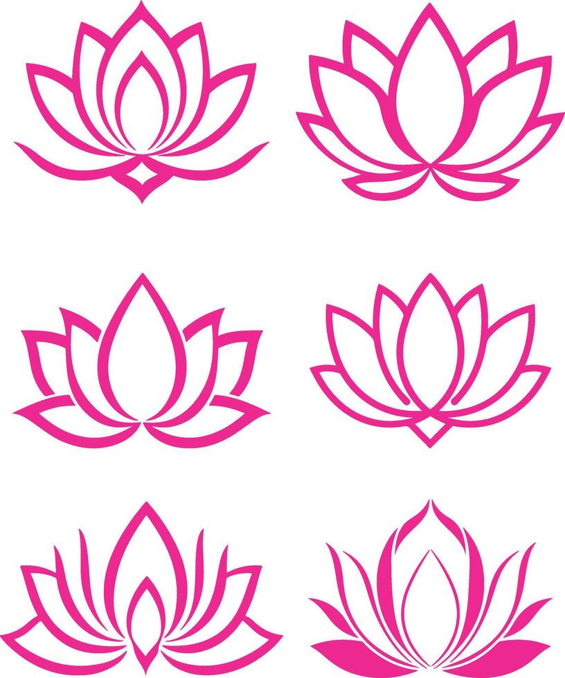 Lotus Flower Icon Silhouette vector
