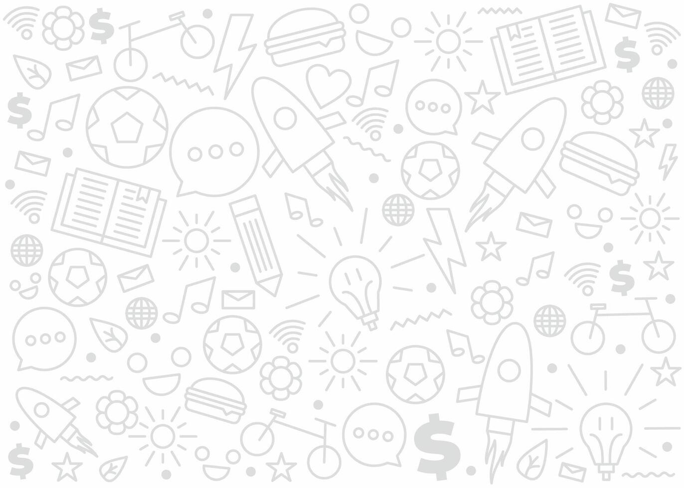Fun multi themed pattern design vector