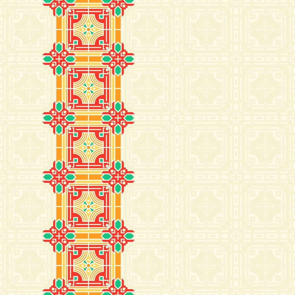 Geometric Chinese Ornament with Stroke Texture vector