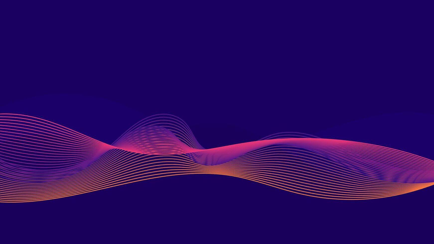 Line Wave Gradation on Dark Purple Background vector