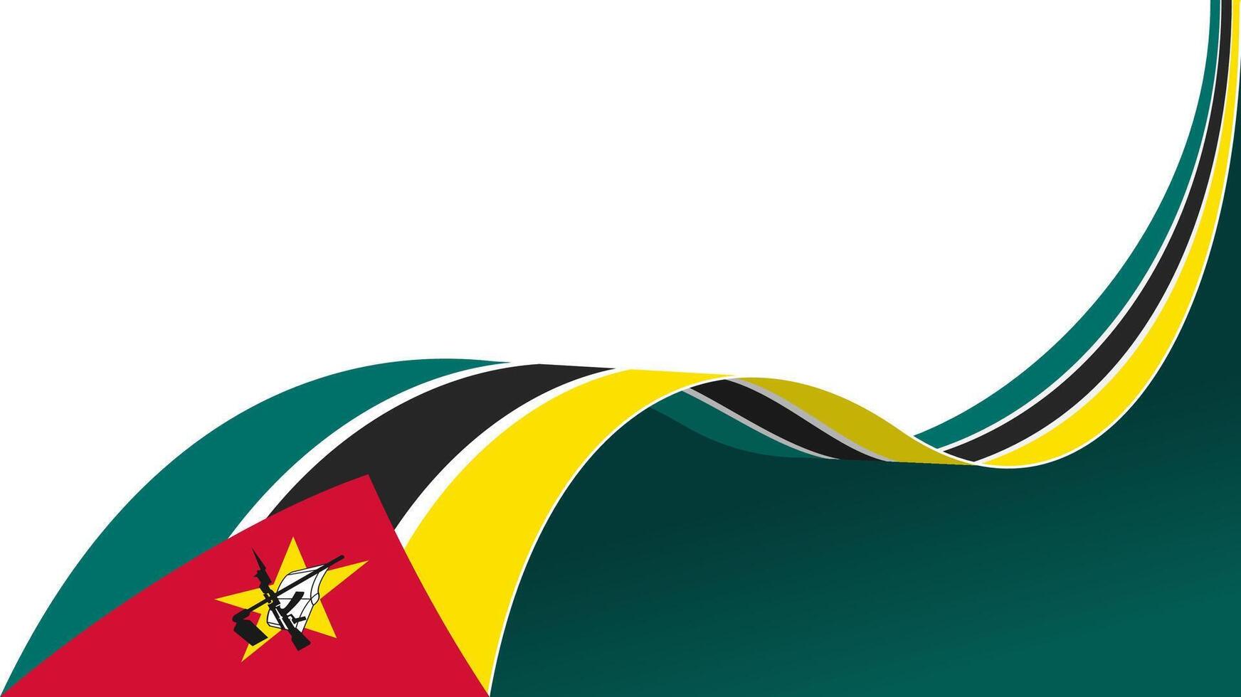 waving mozambique flag background with copy space for text. mozambique national day vector