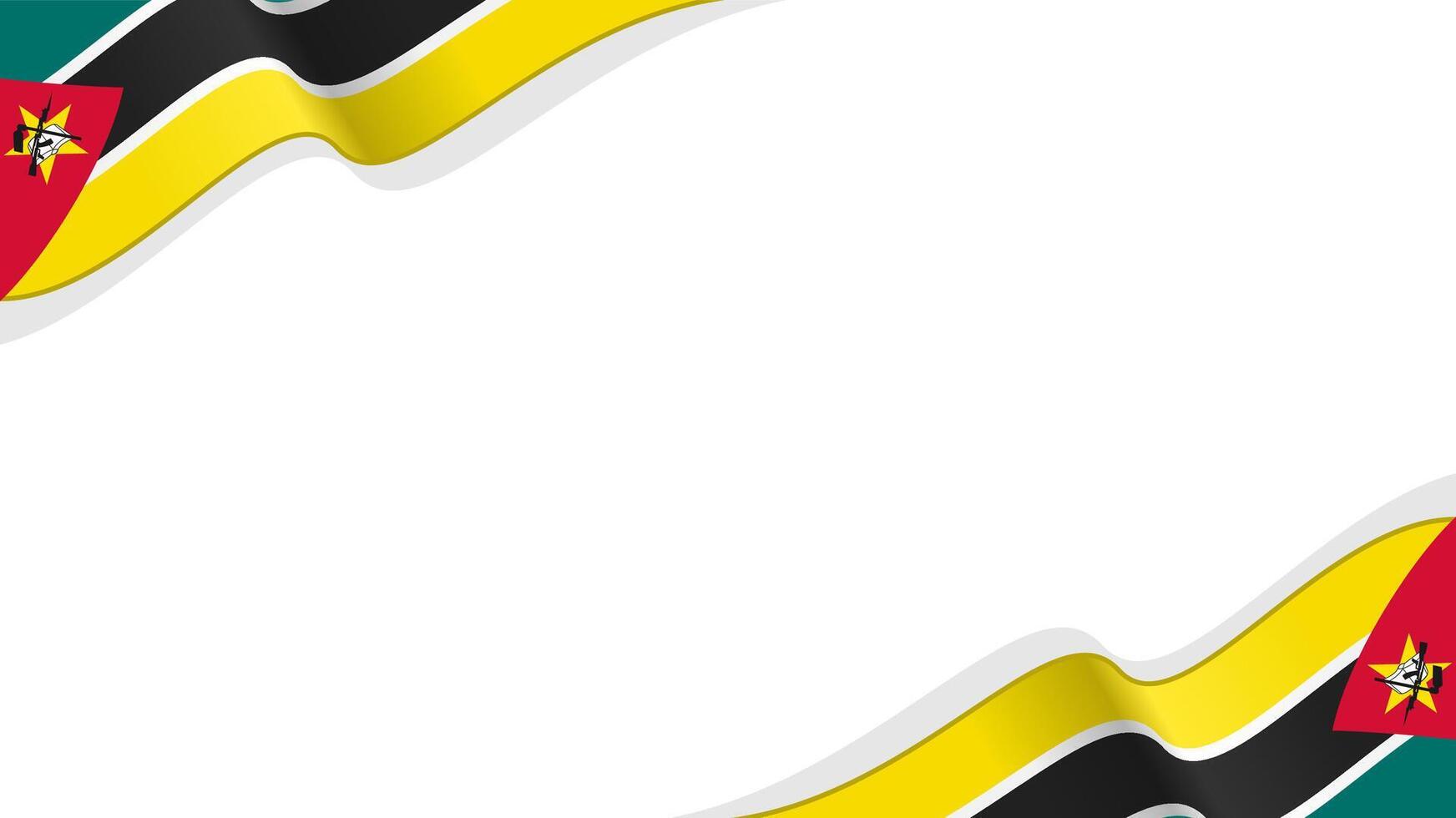 wavy mozambique flag frame background with copy space for text. mozambique national day vector