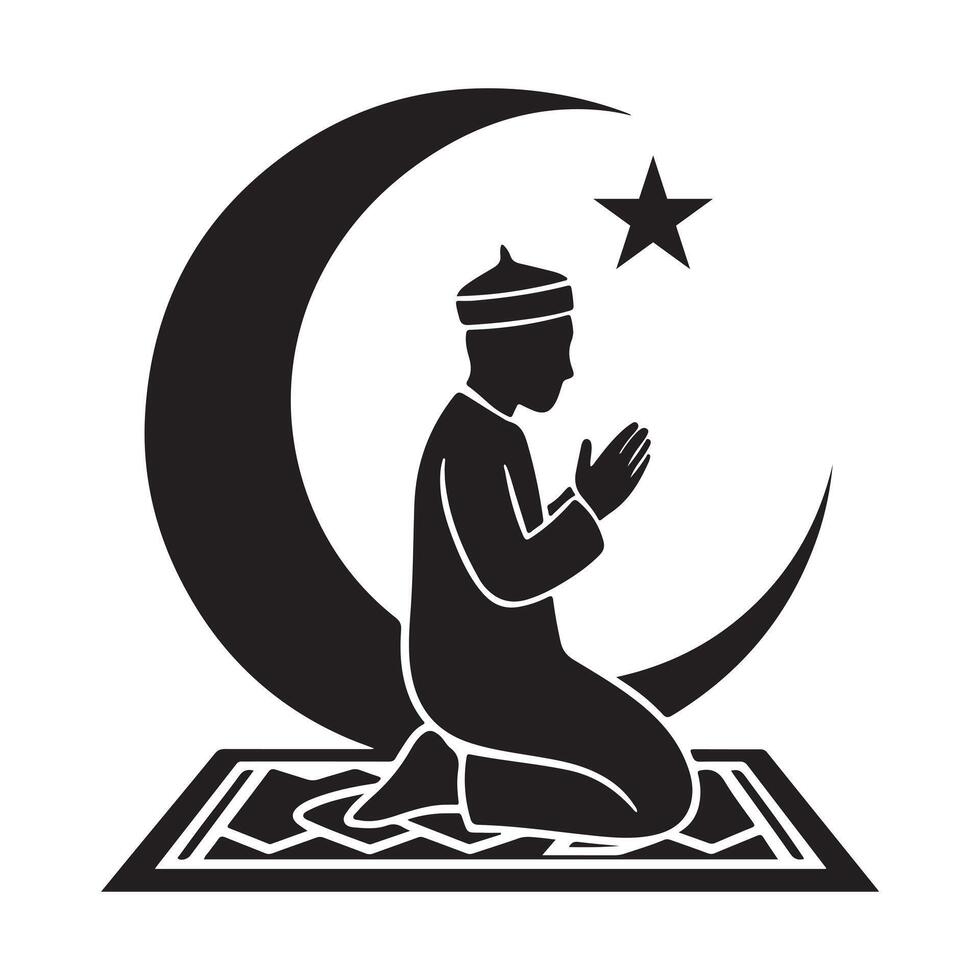 Solace Under the Moonlight vector