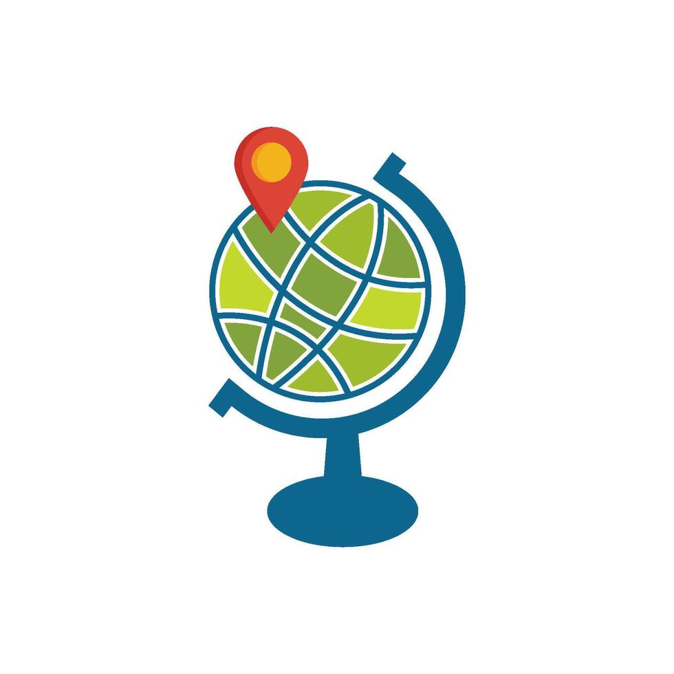 Location pin on globe vector