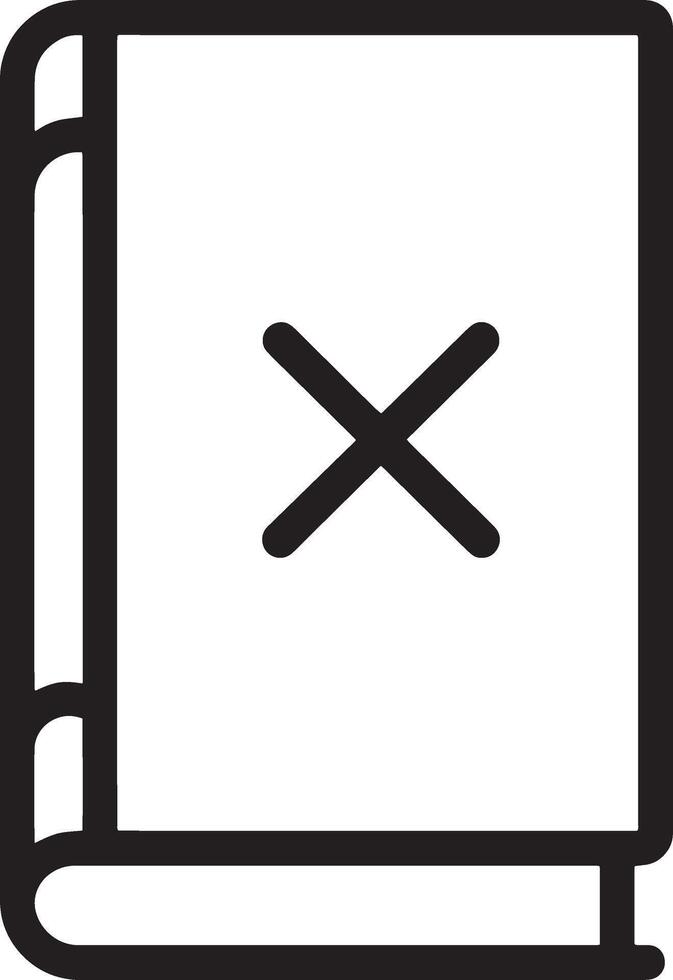 Create a Closed Book Icon with a Restriction-Themed 'X' Symbol vector