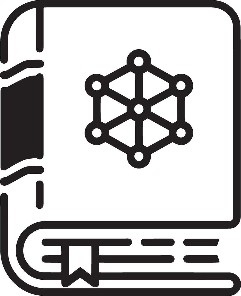 Design a Clean and Minimalistic Closed Book Icon with a Hexagon vector