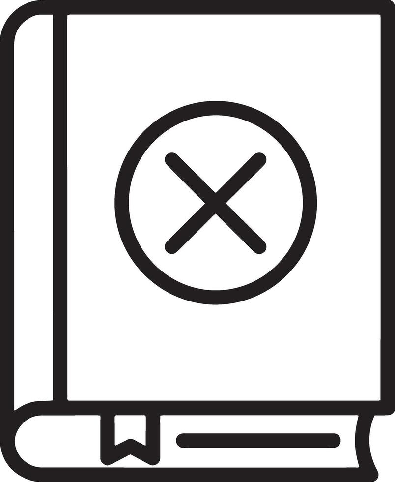 Create a Restriction-Themed Icon of a Closed Book with an 'X' vector