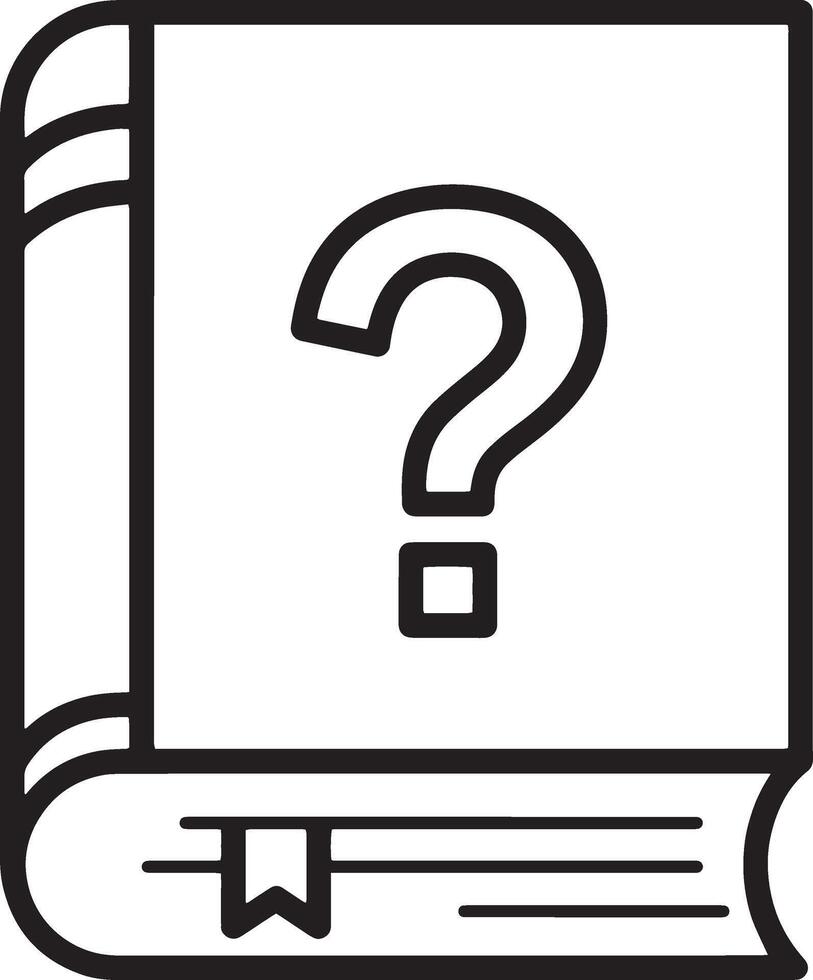 Minimalist Closed Book with Question Marks Icon vector