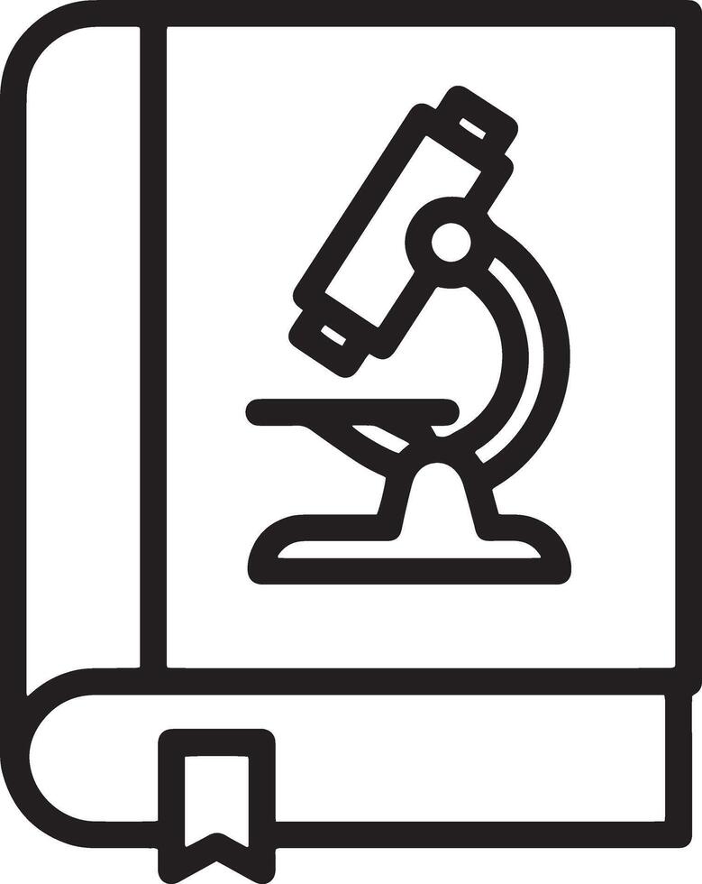 Creative Book Icon with Microscope Symbol for Study Themes vector