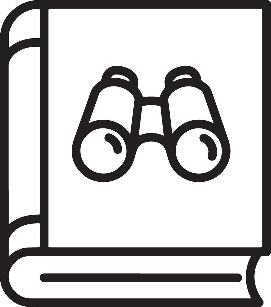 Minimalist Icon of a Closed Book with Small Telescope Symbol vector