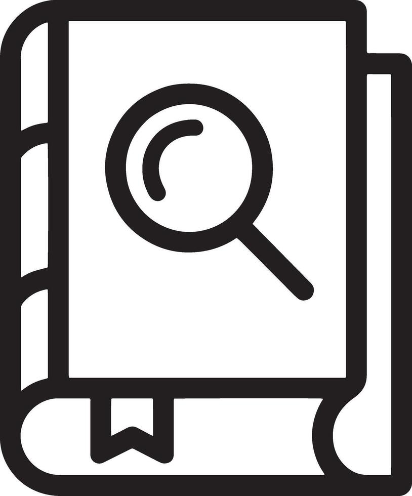 Closed Book with Magnifying Glass vector