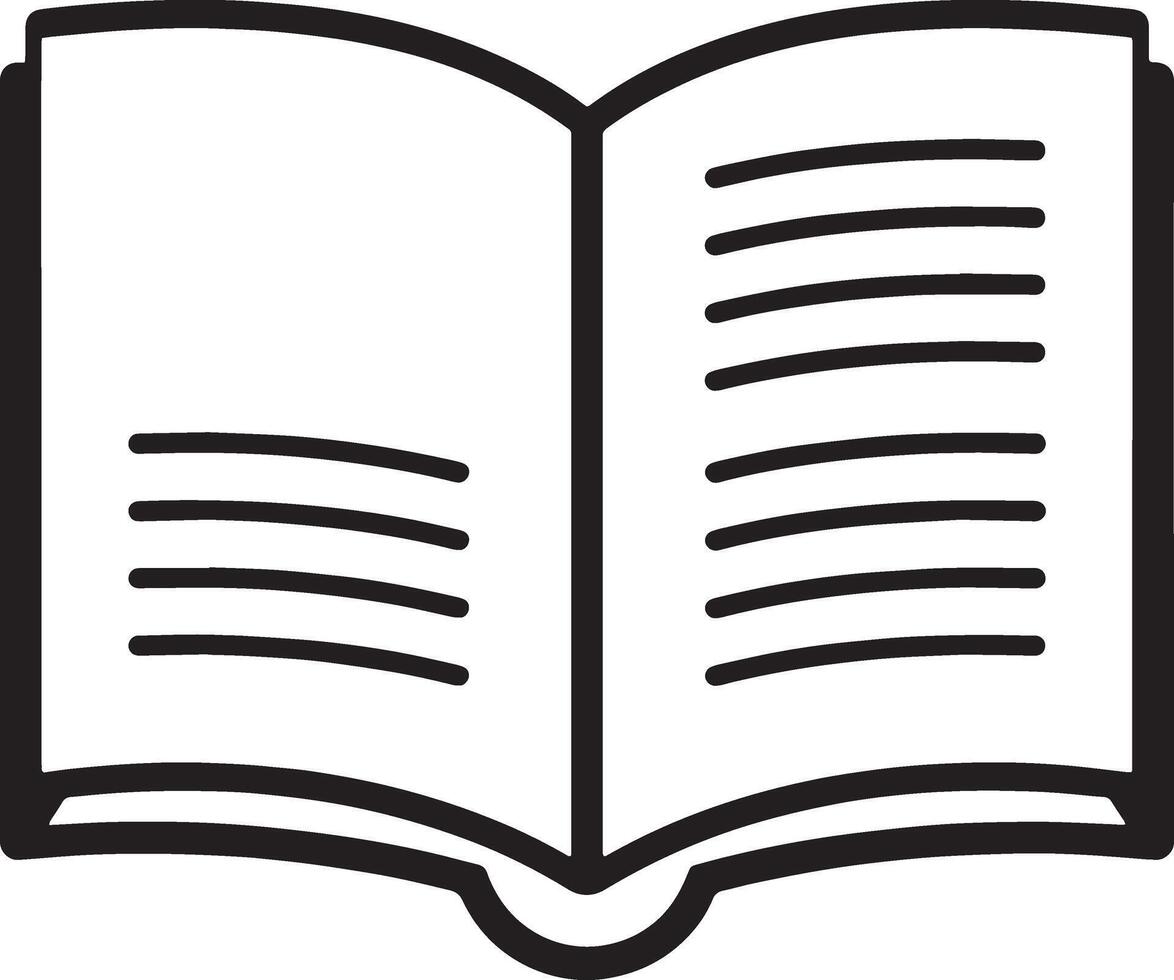 Symmetrical Open Book Icon for Artistic Purposes vector