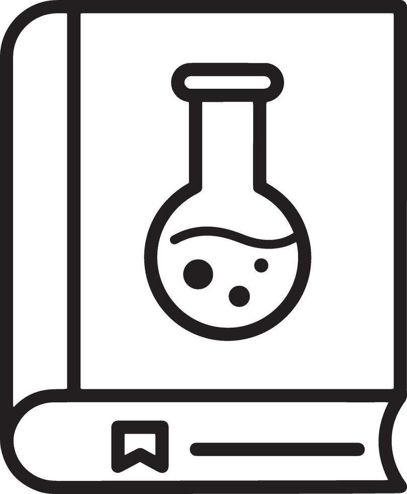 Closed Book with Beaker for Science and Knowledge vector