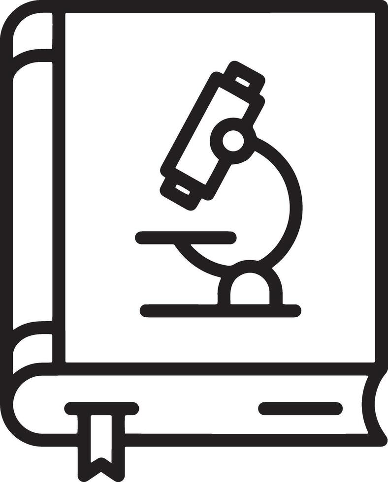 Closed Book with Microscope Icon for Research vector