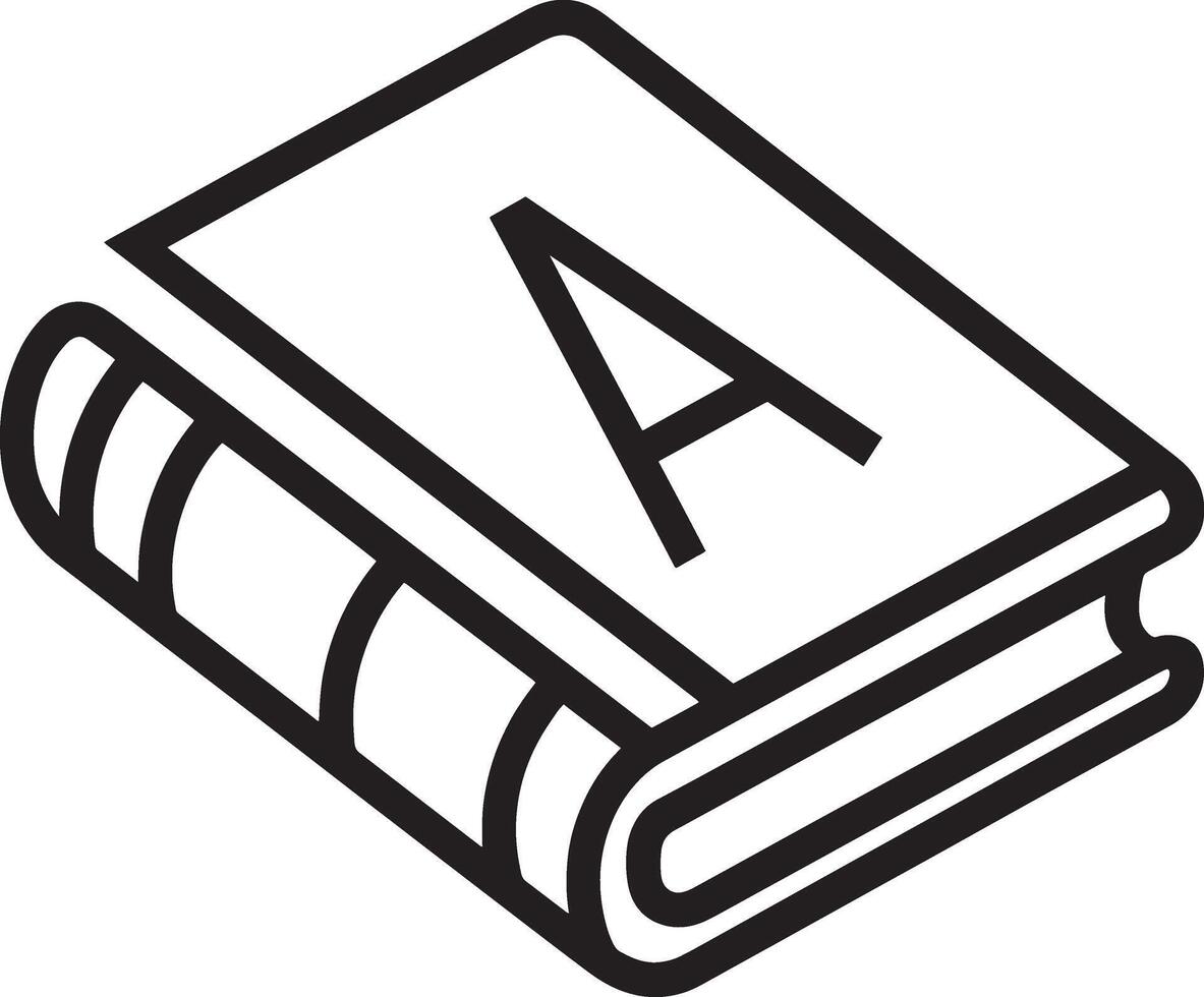 Sleek and Modern Icon of a Closed Book Featuring Letter A vector