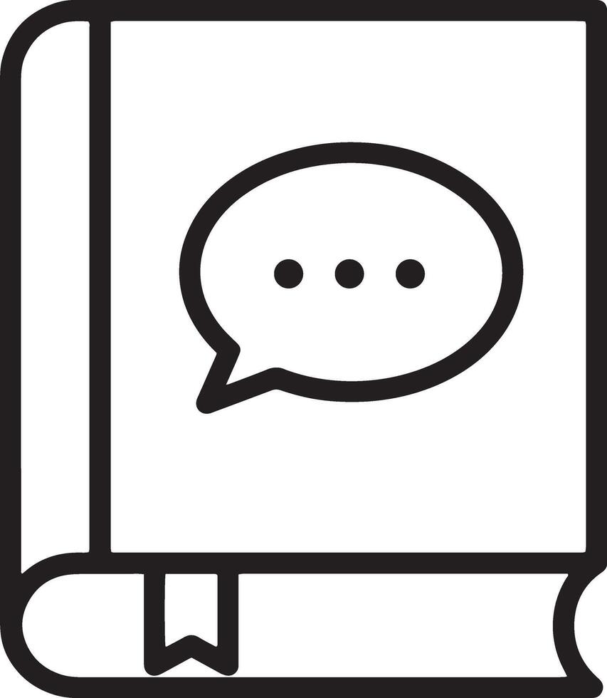 Minimalistic Book Icon with Speech Bubble vector