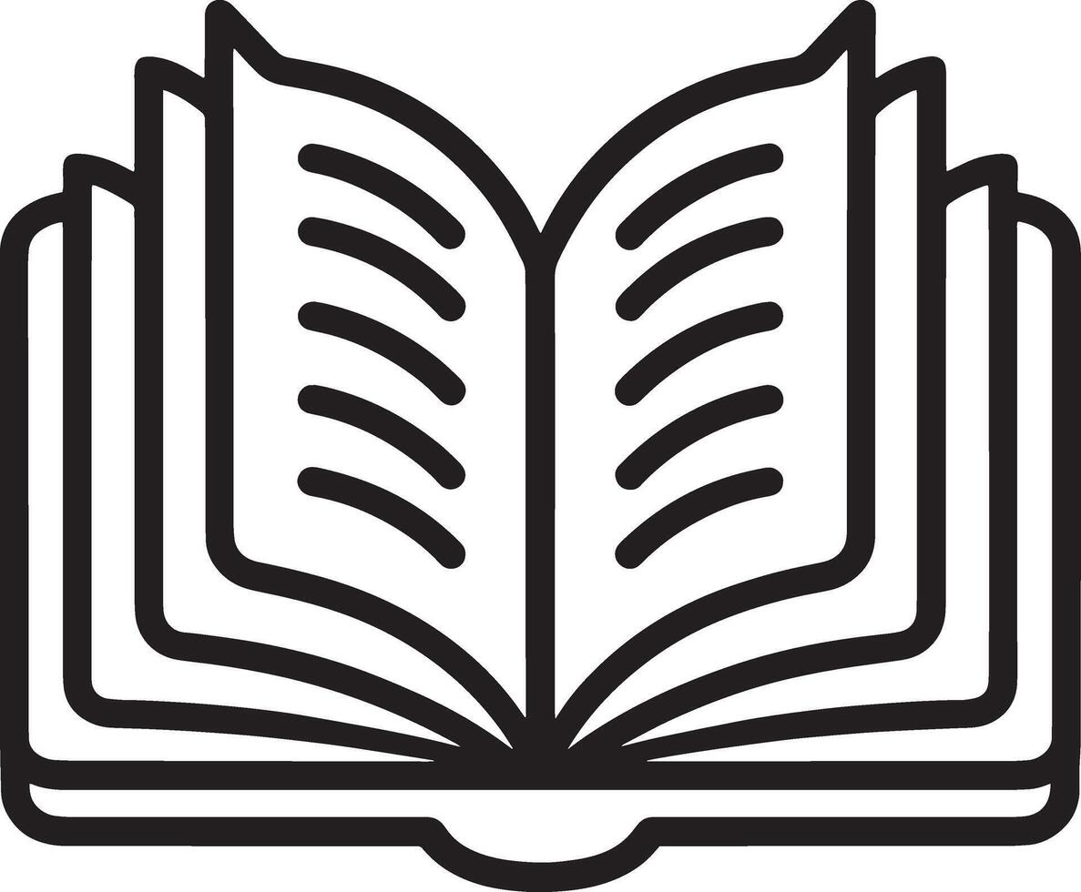Clean Open Book Icon for Digital and Literary Media Projects vector