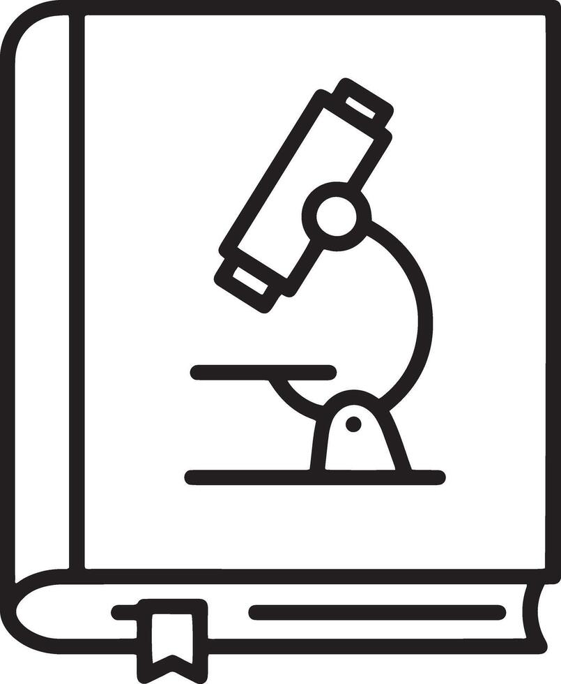 Sleek and Simple Closed Book Icon with Microscope Design vector