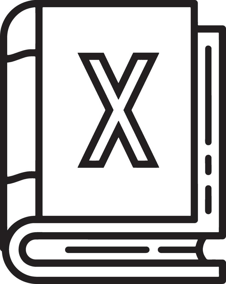 Create a Minimalistic Closed Book with an 'X' Symbol vector