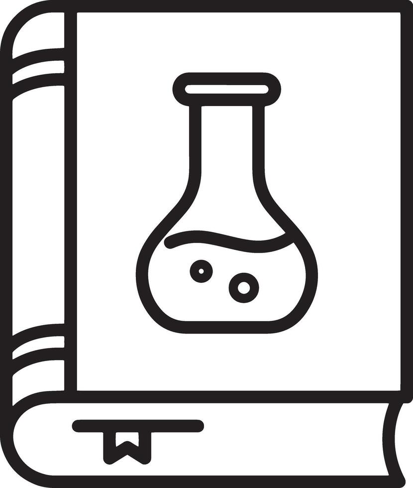 Clean and Modern Book Icon with a Beaker Symbol for Educational Themes vector