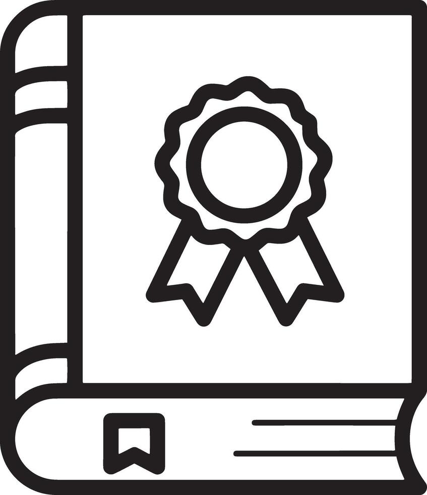Minimalistic Art Icon of a Closed Book with an Educational Symbol vector