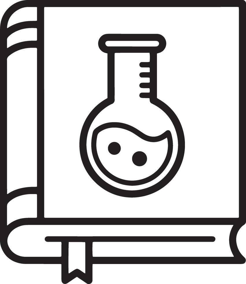 Modern Book Icon with a Beaker Symbol for Educational Themes vector