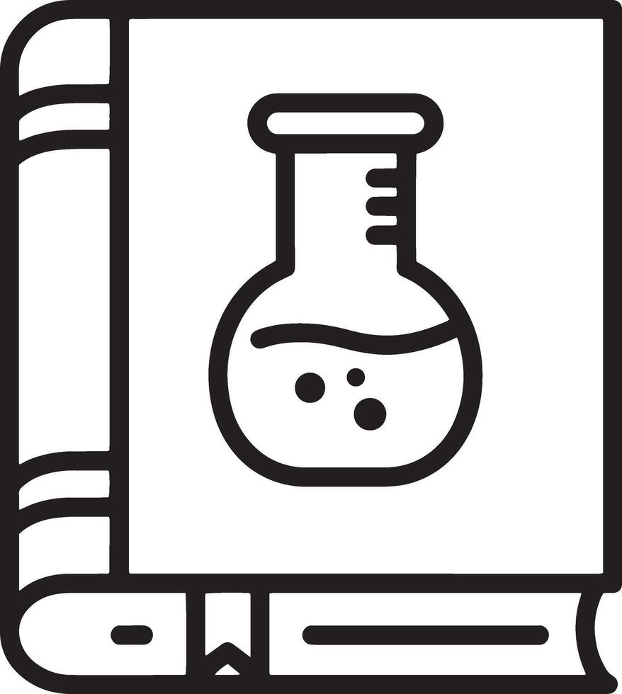 A Closed Book with a Beaker Symbol for Science and Learning vector