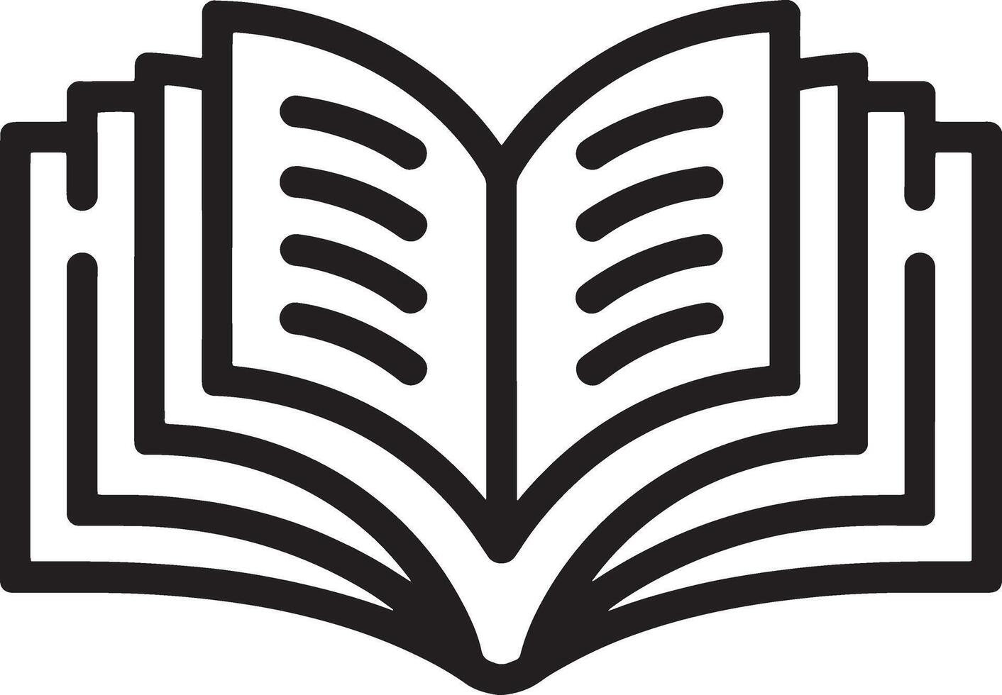 Minimalistic Open Book Illustration for Knowledge and Learning vector