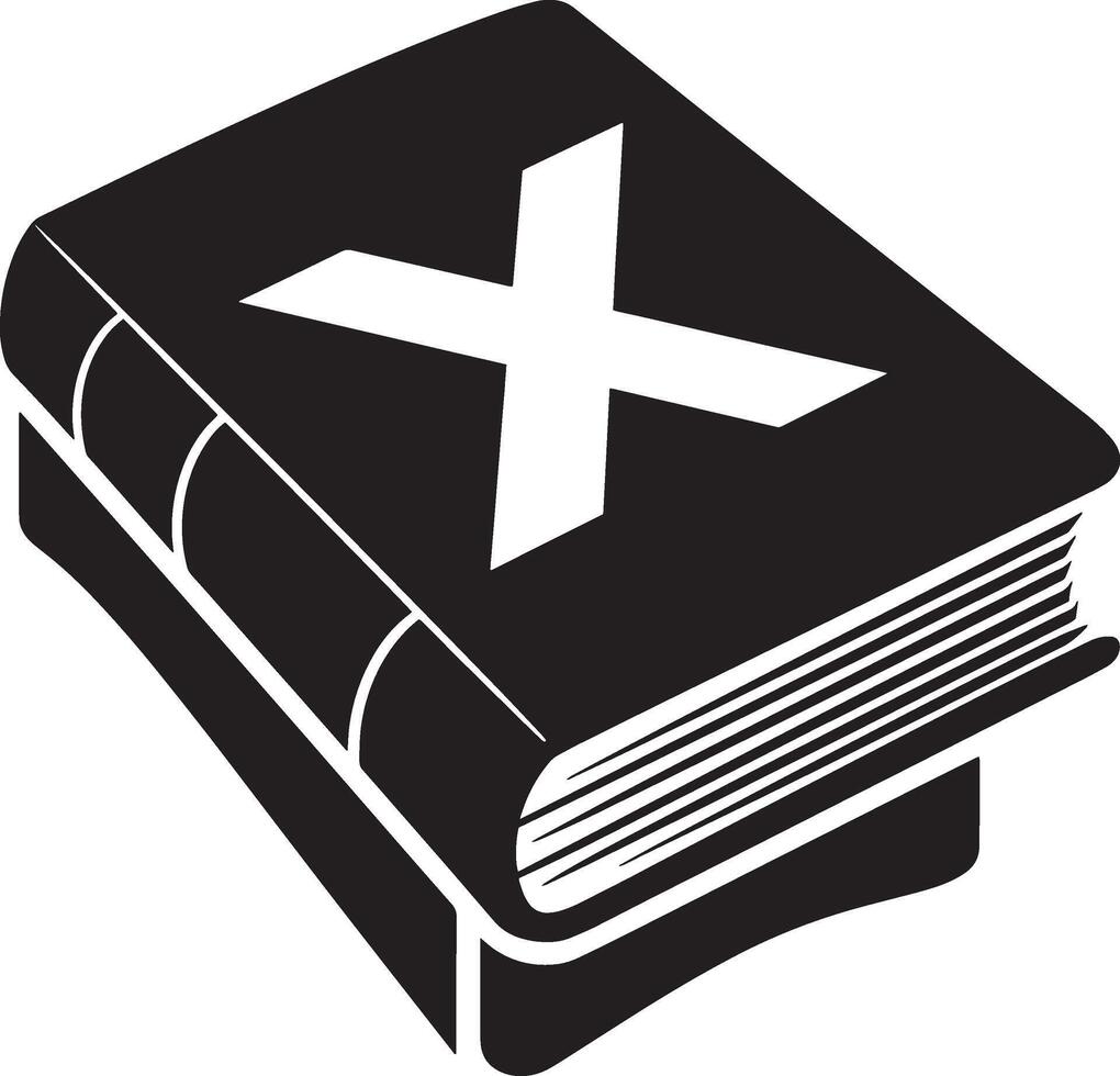Create a Icon of a Closed Book with an 'X' Symbol vector