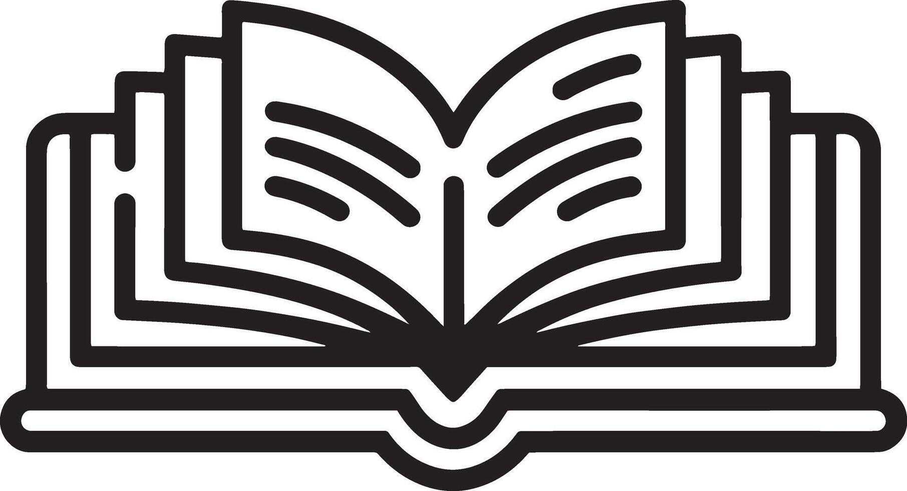 Clean and Modern Open Book Icon Design for Art and Illustration vector