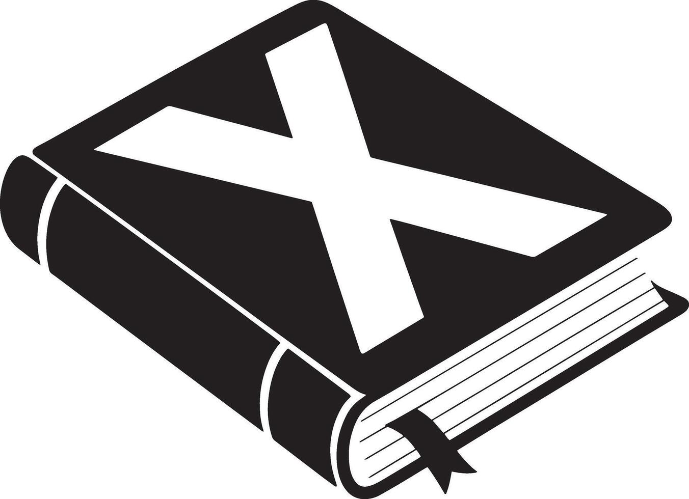 Minimalistic Icon of a Closed Book with an 'X' Symbol vector