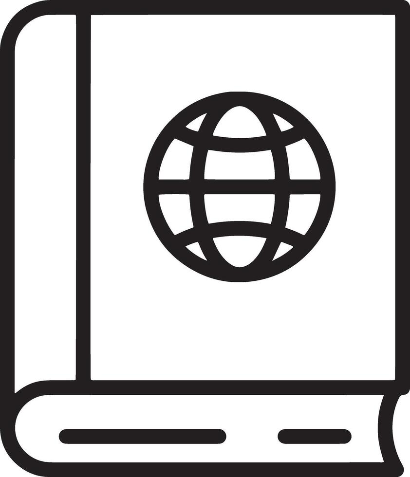 Closed Book with Web Symbol Icon vector