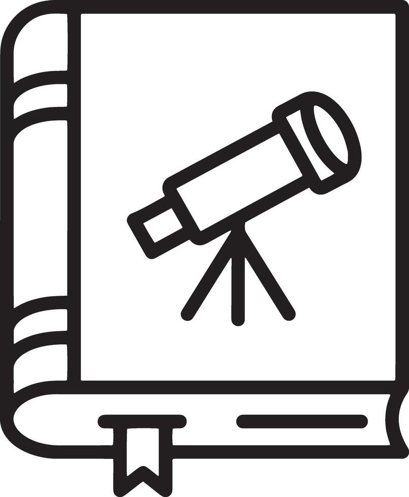 Modern Minimalistic Icon of a Book and Telescope for Exploration vector