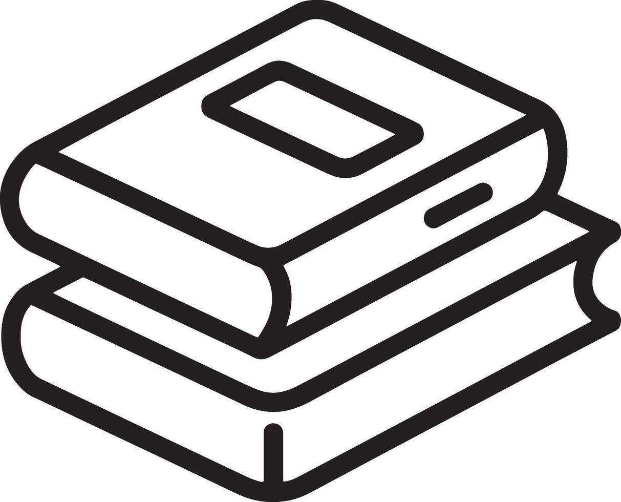 Create a Clean and Minimalistic Icon of Two Stacked Books for Knowledge and Learning vector