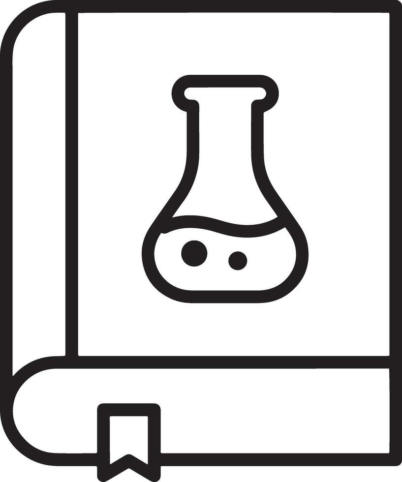 Simple and Professional Book Icon with Beaker for Science Representation vector
