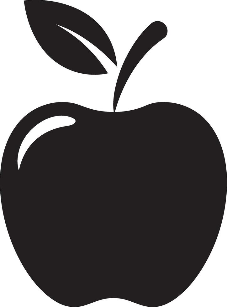 Contemporary Apple Silhouette Art with Clean White Background vector
